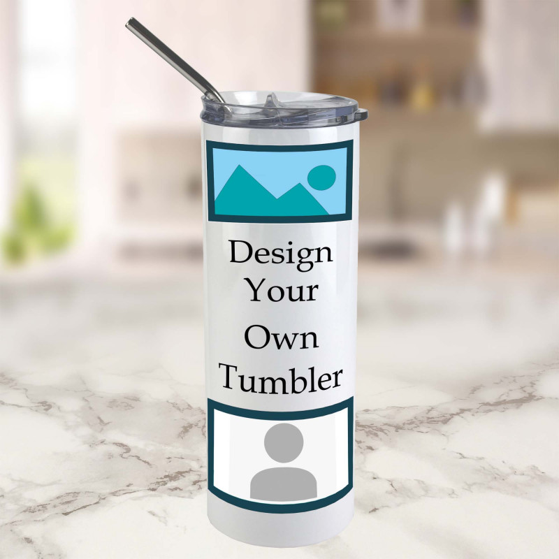 Create your own 20 oz skinny  tumbler with your custom design
