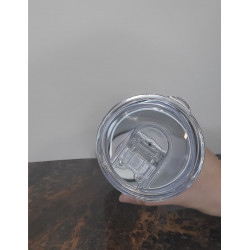 20 oz skinny hearts tumbler showing lid and inside